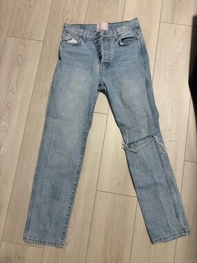 REVICE light blue denim jeans with pink label